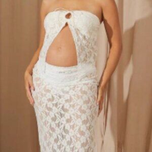 White Lace Sheer Top Size Small NWOT